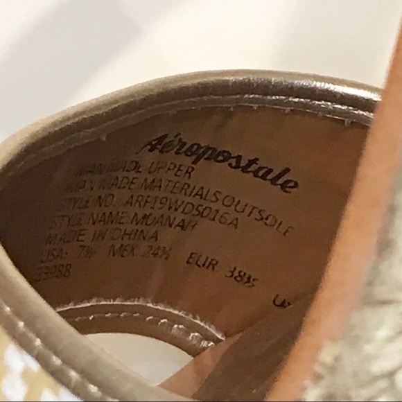 NWT Aeropostale Brown Espadrille Wedge Sandals 7.5 - Picture 4 of 5